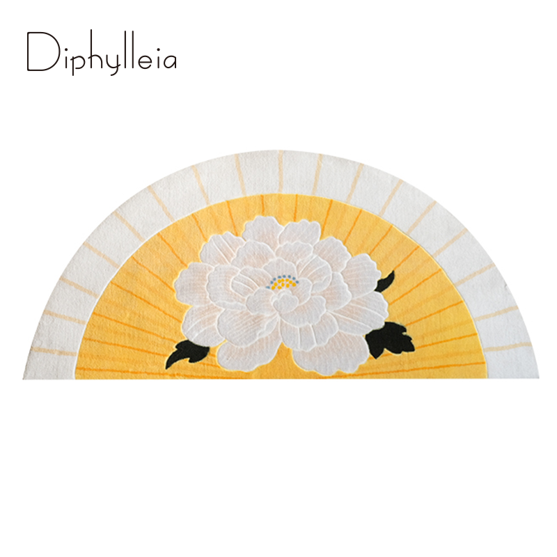 Home Bathroom Dimensions - Diphylleia-オリエンタル牡丹のカーペット,アメリカンスタイル,デラックス,手彫り,3次元,ドアマット,ポーチ,ベッドサイド,バスルームラグ,60x120cm