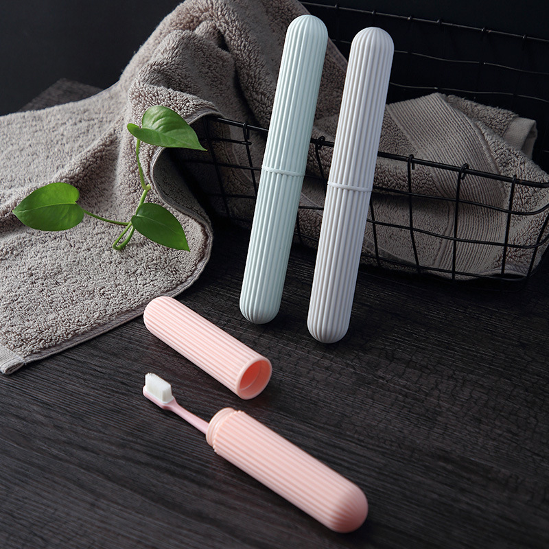 Home Bathroom Equipment - 歯ブラシボックスホルダーカバー バスルームアクセサリー 旅行用収納 防塵ケース ポータブルバスルーム キャンプ用