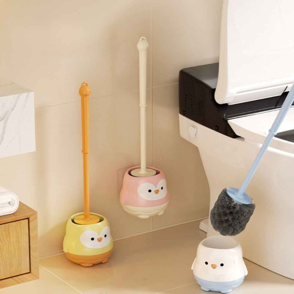 Home Bathroom Cleaning Kit - トイレブラシ スタンド付き ロングハンドル クリーニングツール トイレ用 バスルームアクセサリー