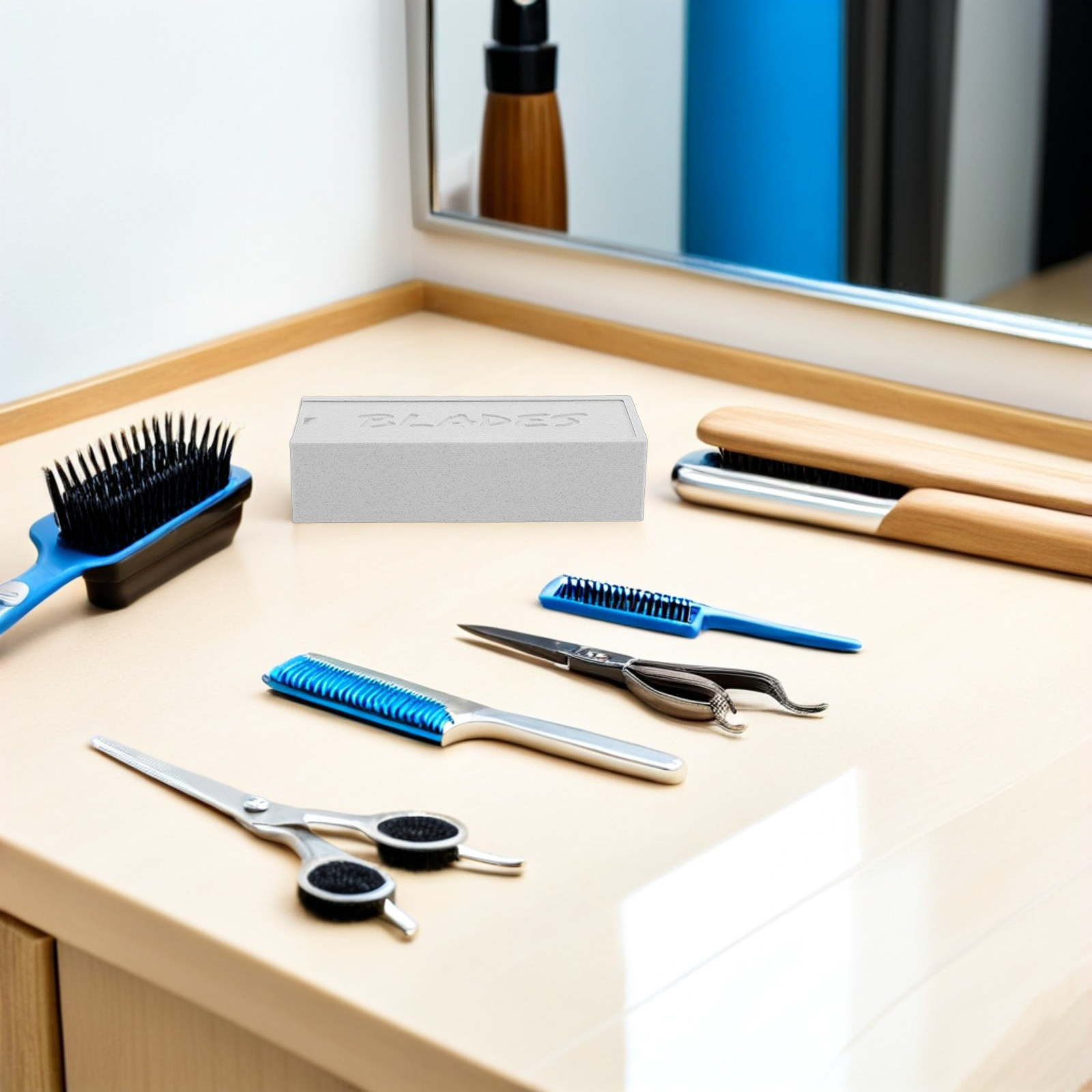 Home Bathroom Organizer - 白い二重コンパートメントの刃収納ケース、家庭用浴室や理髪店用のバリカン収納ボックス、シェービングアクセサリーオーガナイザーボックス