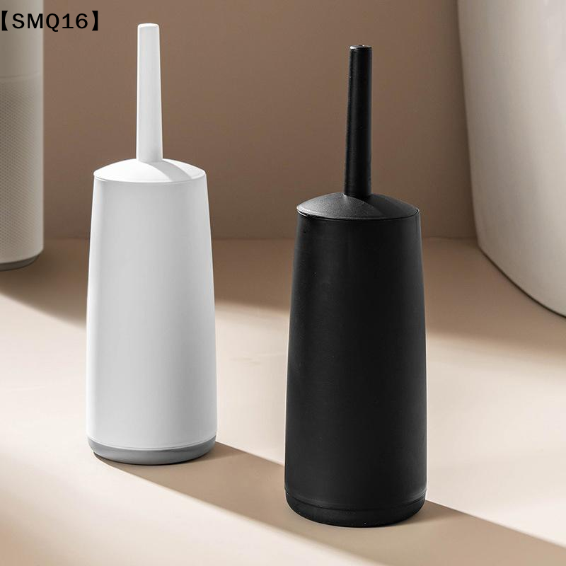 Home Bathroom Cleaning Kit - 1 セットの柔らかい毛のプラスチック製トイレ掃除ブラシ、飛沫防止ハンドル付きトイレブラシ、ベース付き、浴室トイレ掃除ツール【SMQ】