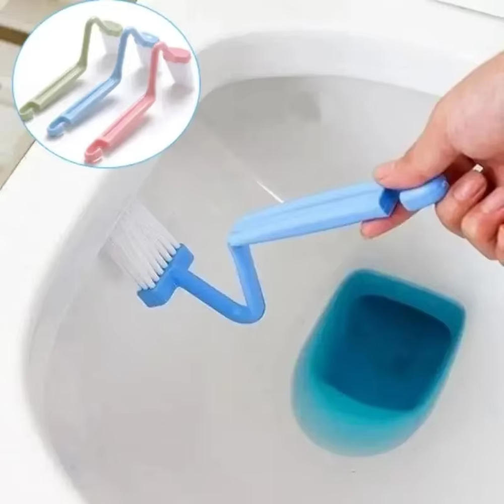 Home Bathroom Equipment - 1/2/3 個湾曲トイレブラシロングハンドルトイレクリーニングブラシ家庭用ディープクリーニングツールバスルームアクセサリー