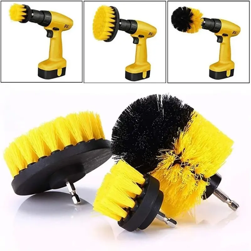 Home Bathroom Cleaning Kit - 3個/セット ドリルブラシセット パワースクラバー 洗浄ブラシツールキット グラウト、床、浴槽、シャワー、タイル、浴室、キッチンの表面用
