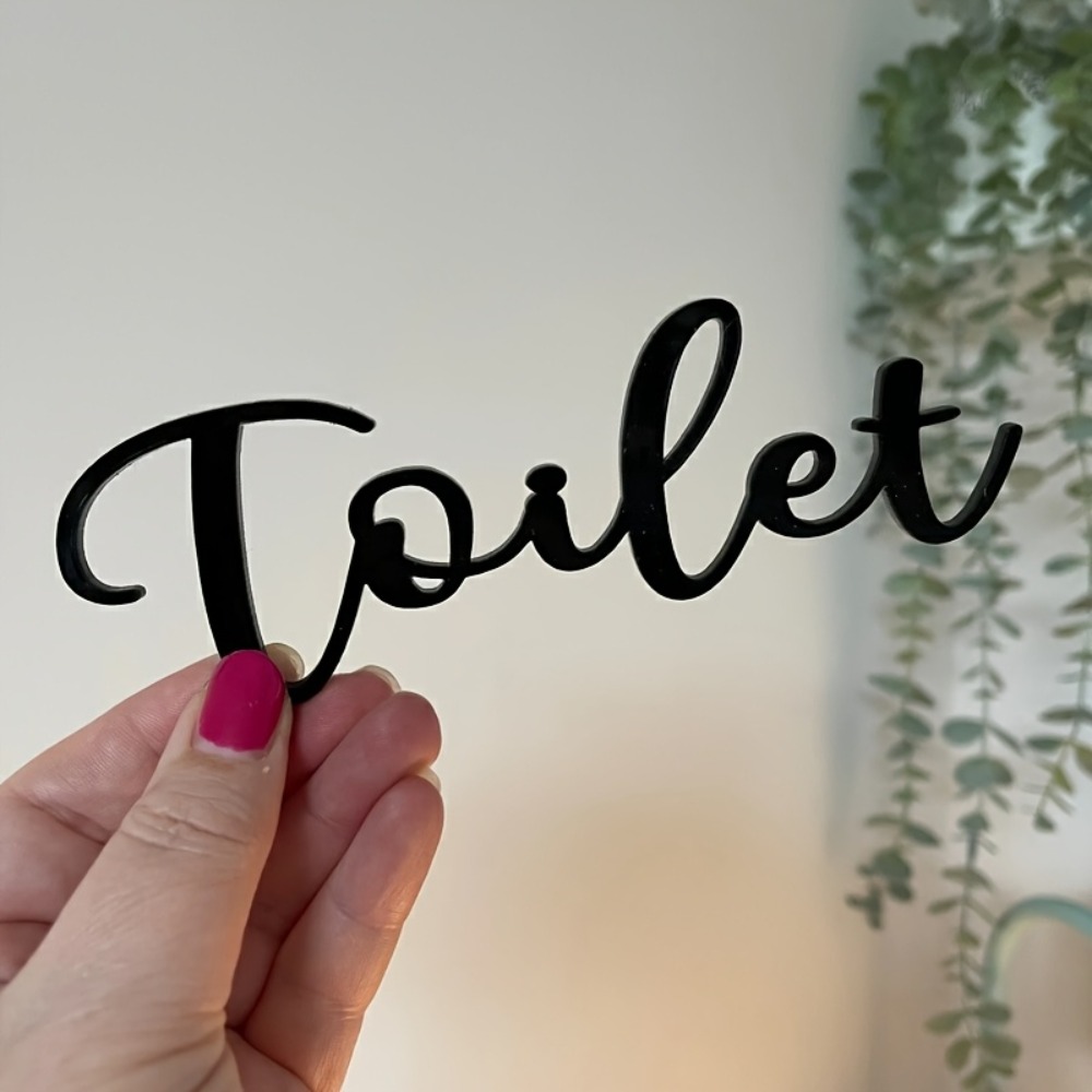 Home Bathroom Sign - CIFBUY モダンなプラスチック文字看板 方向指示ドアプレート 不規則なフレームレスバスルームトイレホームエントリーデコレーション