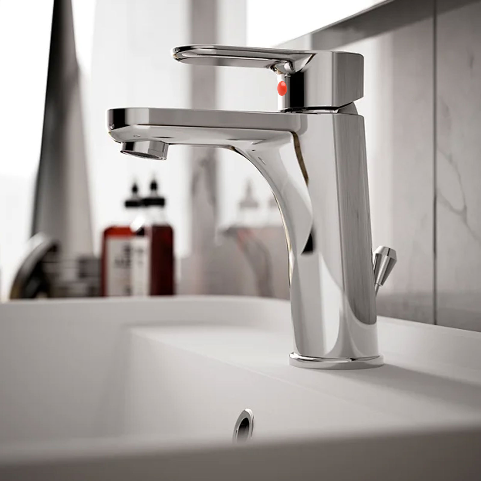 Home Bathroom Dimensions - 赤青蛇口ラベル 蛇口ハンドルラベル 家庭用 浴室用 9*6.8*6cm 簡単設置