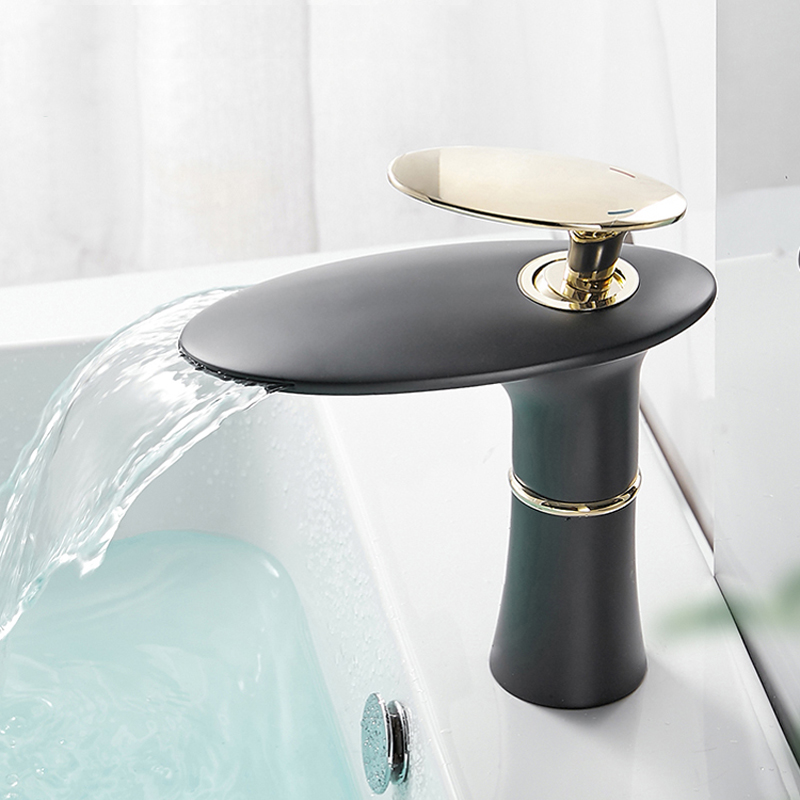 Home Hardware Bathroom Faucets - 真ちゅう製の黒い蛇口,温水および冷水ミキサー,バスルームクレーン,家庭用ハードウェア