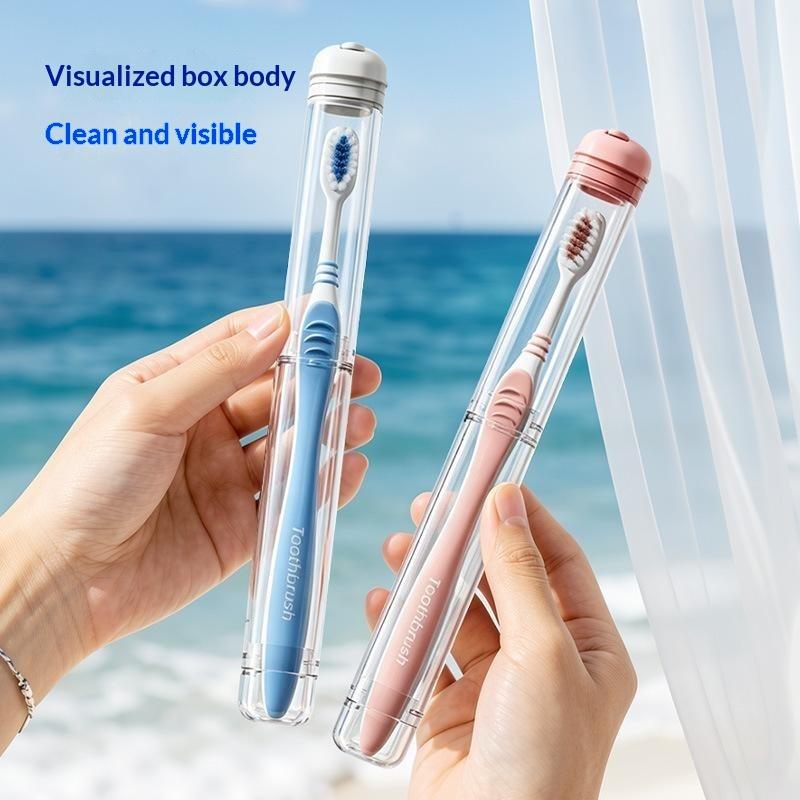 Home Bathroom Equipment - 携帯用歯ブラシホルダーボックス アウトドア旅行キャンプ用歯ブラシ収納オーガナイザーケース 浴室アクセサリー 歯磨き粉ボックス