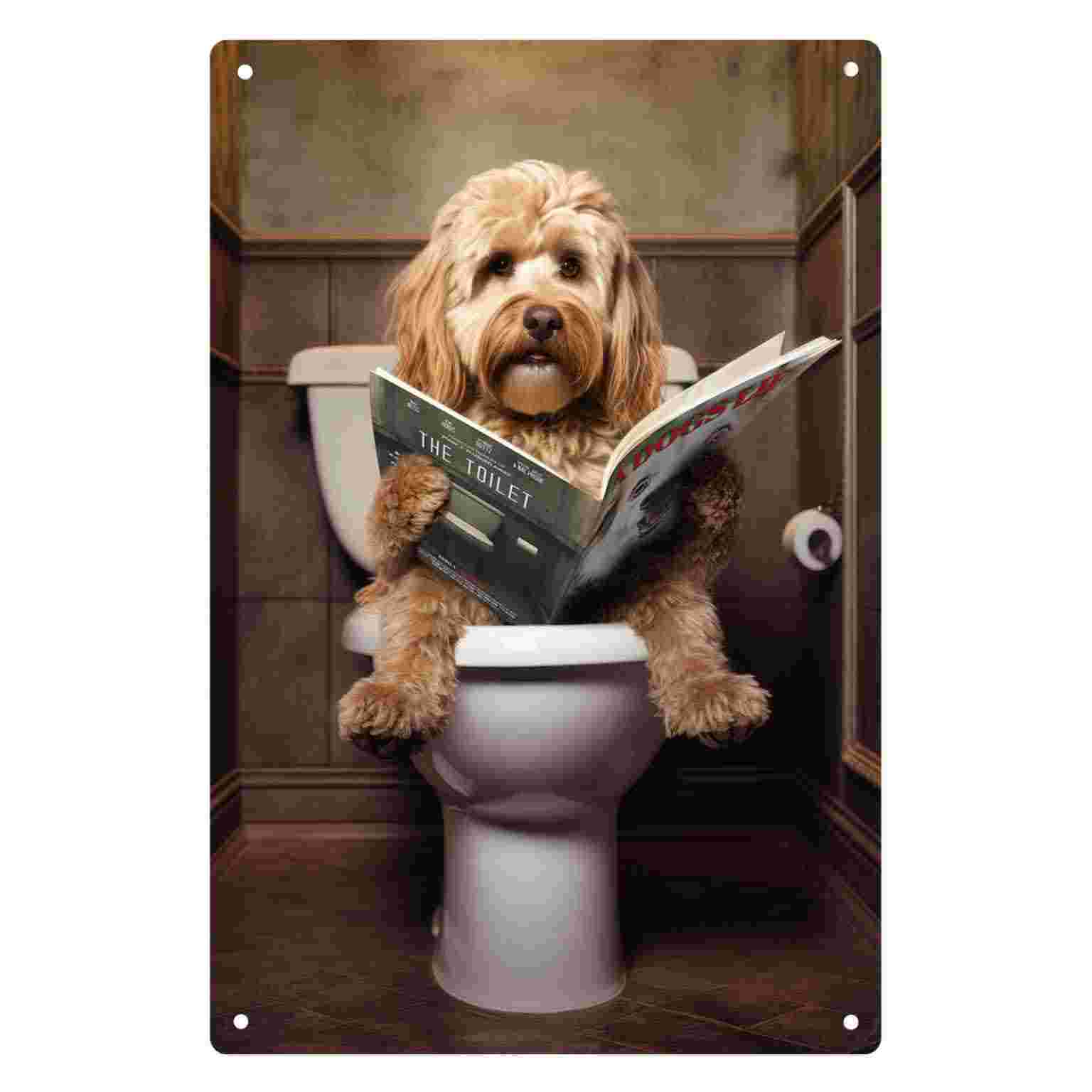 Home Bathroom Sign - 2Dフラット1個入り「王座の上で読書する」メタルウォールサイン装飾、バスルーム、ホームカフェ、ガレージ、寝室、ポーチ、庭用