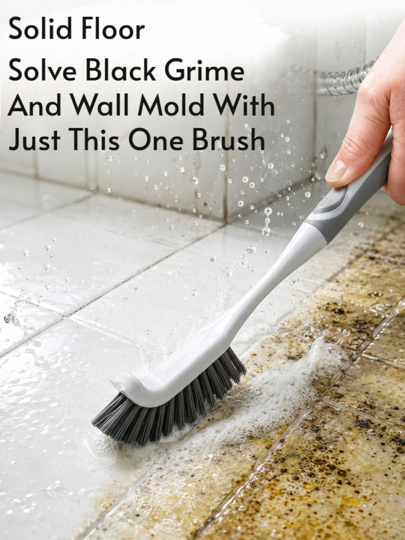 Home Bathroom Cleaning Kit - 硬い毛のスクラブブラシセット、滑り止めハンドル付きの掃除用ブラシ、浴室、キッチン、シンク、タイル、目地、隙間の深部洗浄用