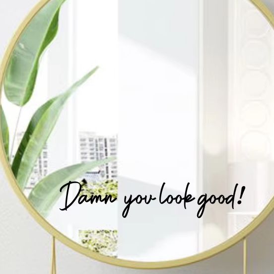 Home Goods Bathroom Mirrors - あなたは素敵に見えます 可憐な鏡ステッカー デカール バスルーム バスルーム ガールズルーム