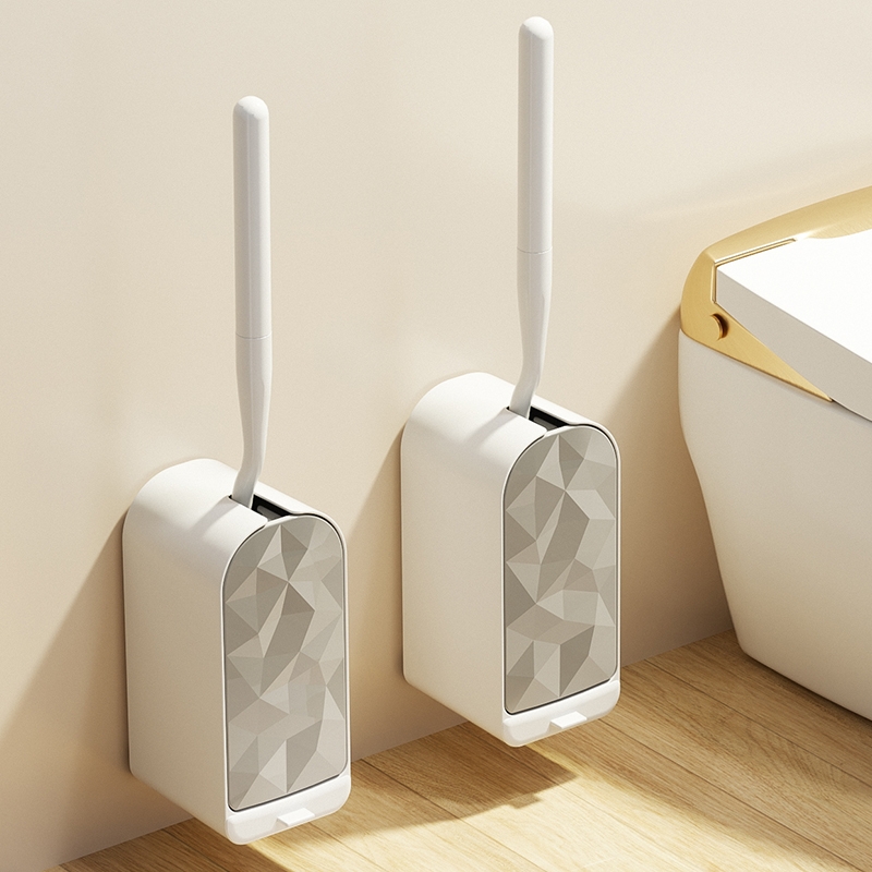 新品プラスチック製壁掛け兼用トイレブラシセット、手を汚さない - Home Bathroom Cleaning Kit のレビューと価格