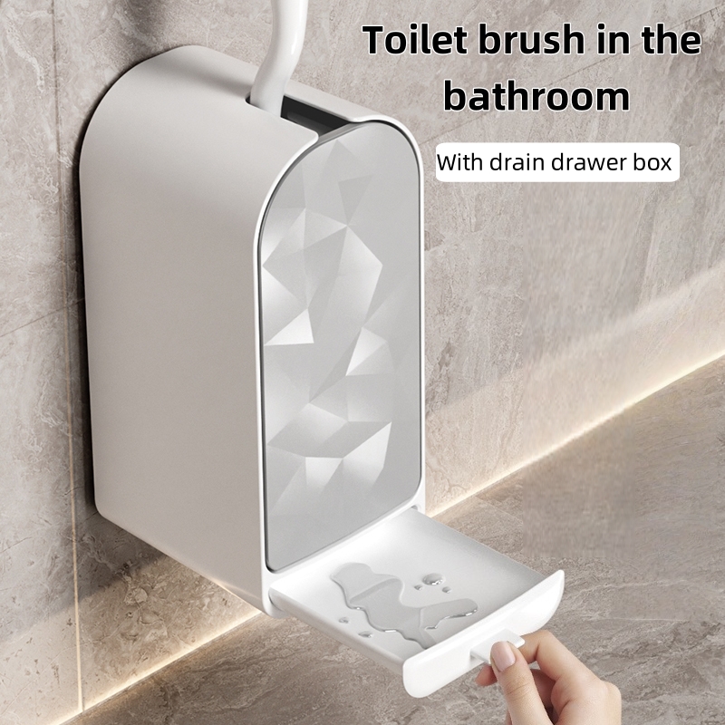 新品プラスチック製壁掛け兼用トイレブラシセット、手を汚さない - Home Bathroom Cleaning Kit のレビューと価格