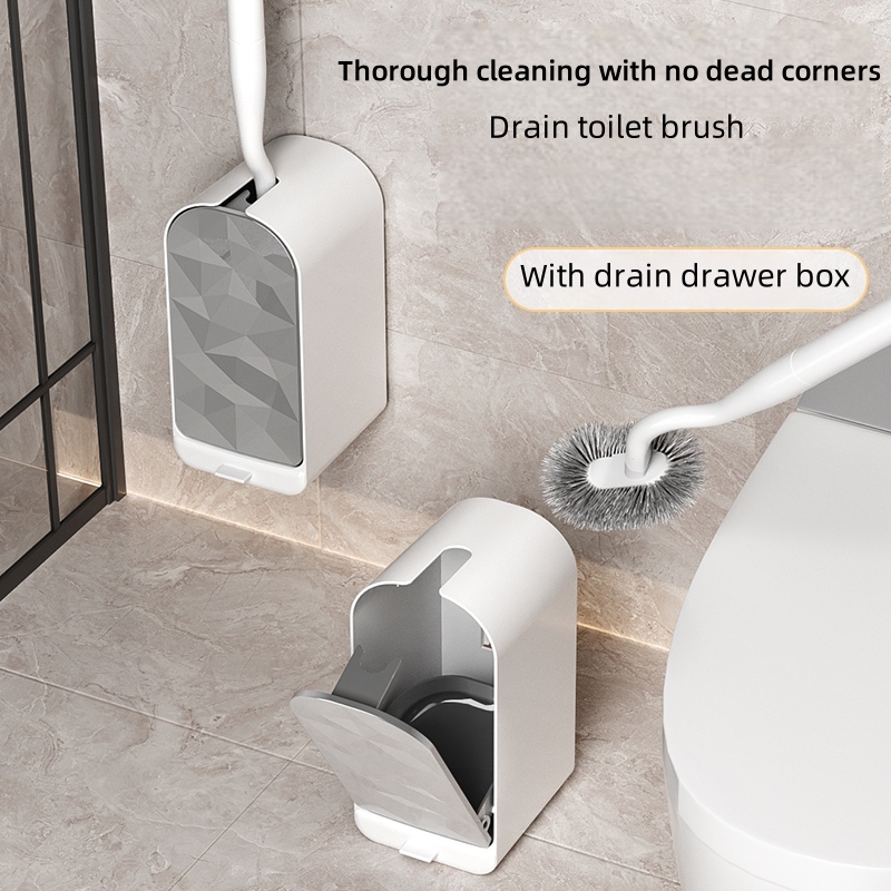 新品プラスチック製壁掛け兼用トイレブラシセット、手を汚さない - Home Bathroom Cleaning Kit のレビューと価格