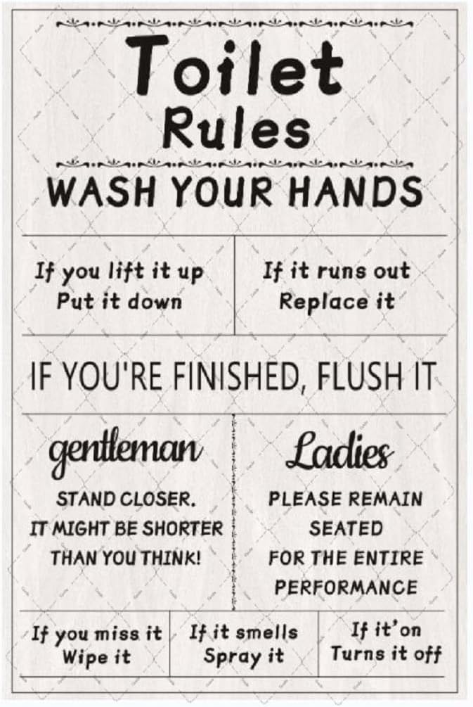 Cusde トイレルール メタルティンサイン 手を洗ってくだ - Home Bathroom Rules のレビューと価格