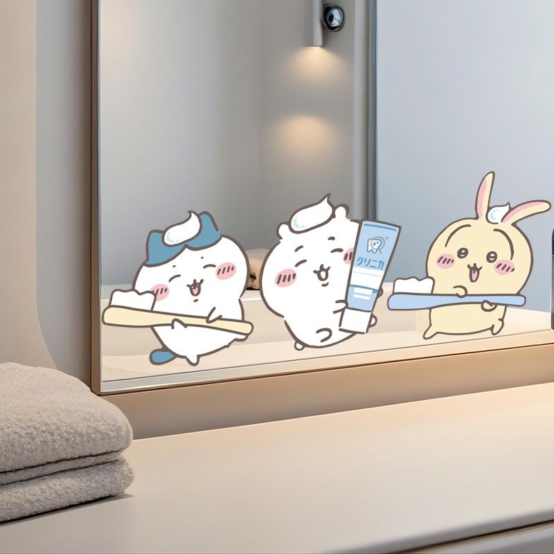 ホットチイカワミラーステッカー強力粘着クリアプリント防水取り - Home Goods Bathroom Mirrors のレビューと価格