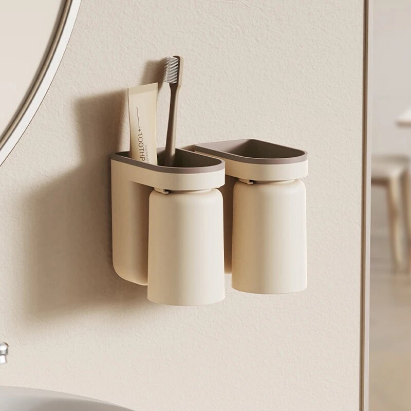 壁に取り付けられた歯ブラシ収納ラック、穴なし、ライト、高級、 - Home Bathroom Organizer のレビューと価格