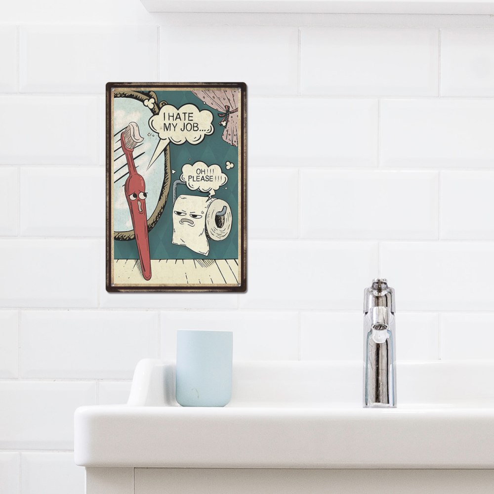 Putuo 装飾ヴィンテージメタルバスルームサイン、ユーモラ - Home Bathroom Dimensions のレビューと価格