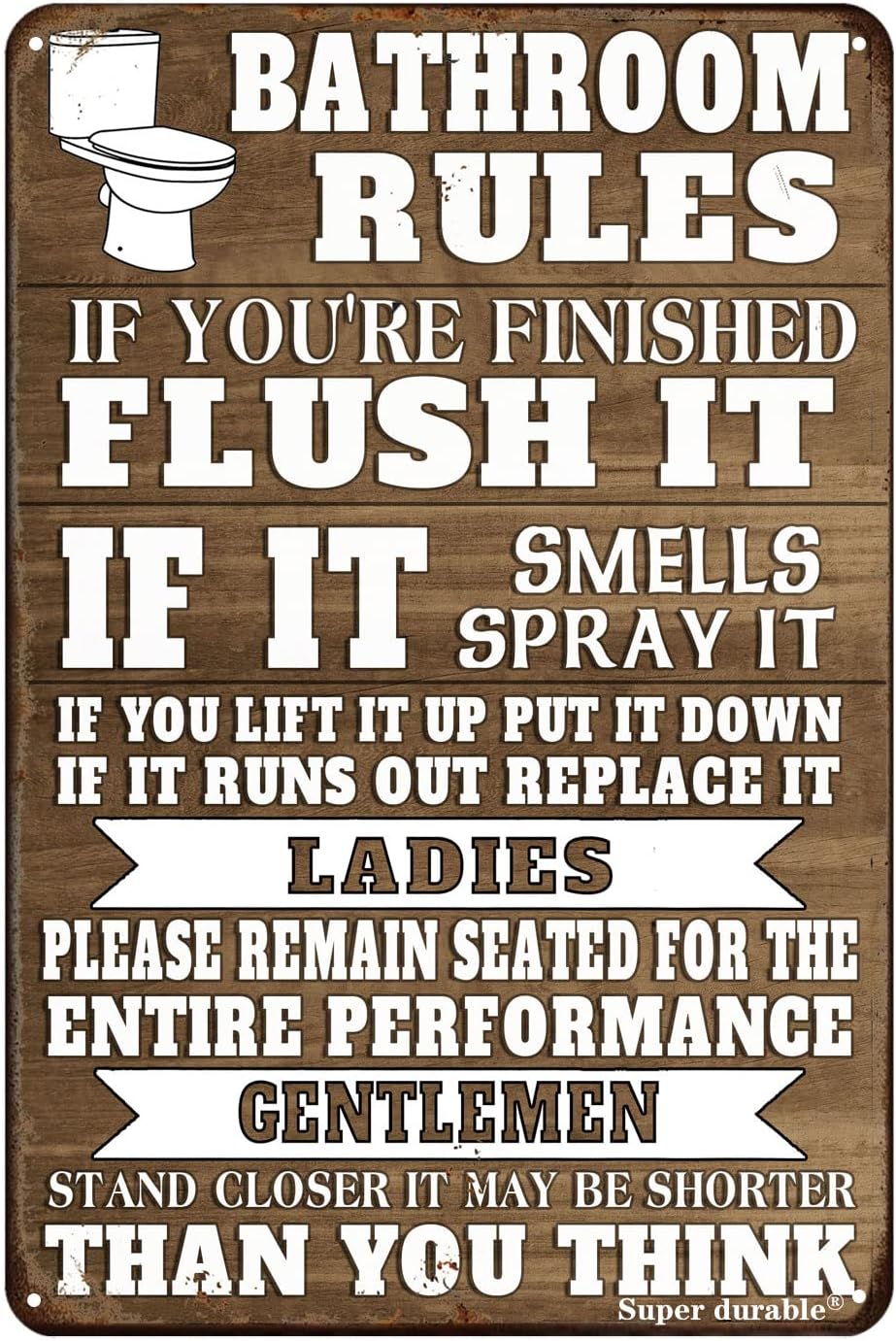 面白いバスルームルールメタルティンサイン壁飾りファームハウス - Home Bathroom Sign のレビューと価格