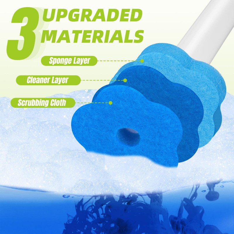 使い捨て交換ヘッドキット付きトイレブラシアップグレードロング - Home Bathroom Cleaning Kit のレビューと価格