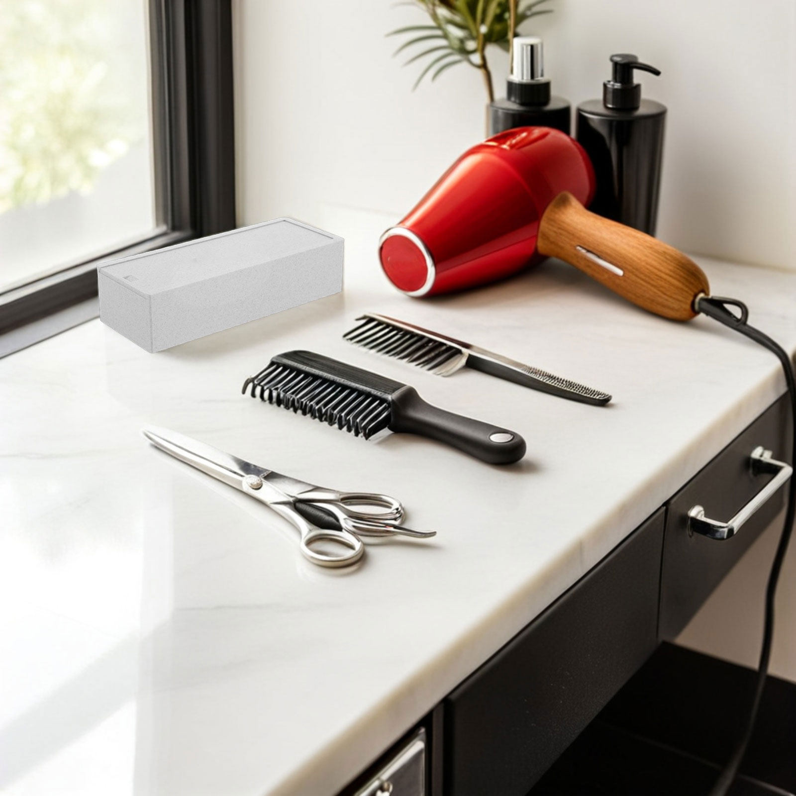 白い二重コンパートメント刃収納ケース、バリカン刃ホルダー、シ - Home Bathroom Organizer のレビューと価格