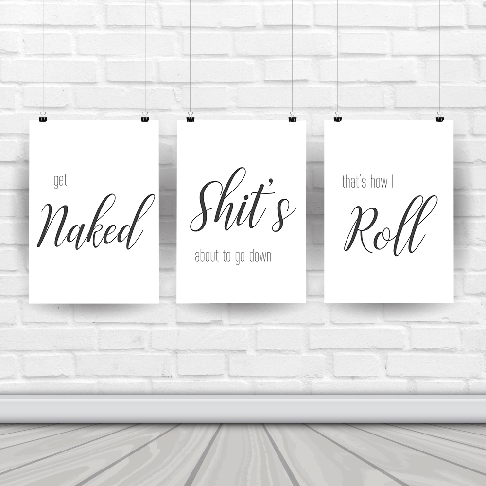 ユーモラスなバスルームルールのウォールアート,北欧の白黒ポス - Home Bathroom Rules のレビューと価格