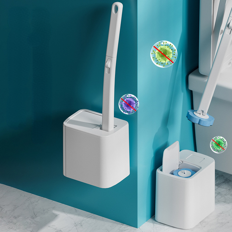 使い捨て壁掛け式トイレブラシ,長い柄,交換可能なクリーニング - Home Bathroom Equipment のレビューと価格