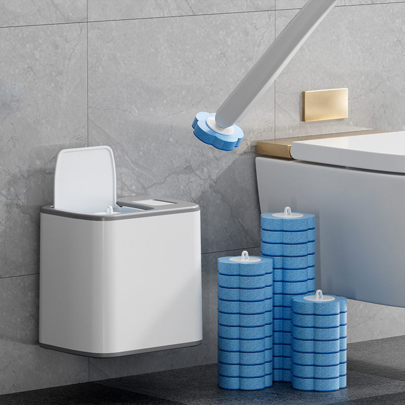 使い捨て壁掛け式トイレブラシ,長い柄,交換可能なクリーニング - Home Bathroom Equipment のレビューと価格