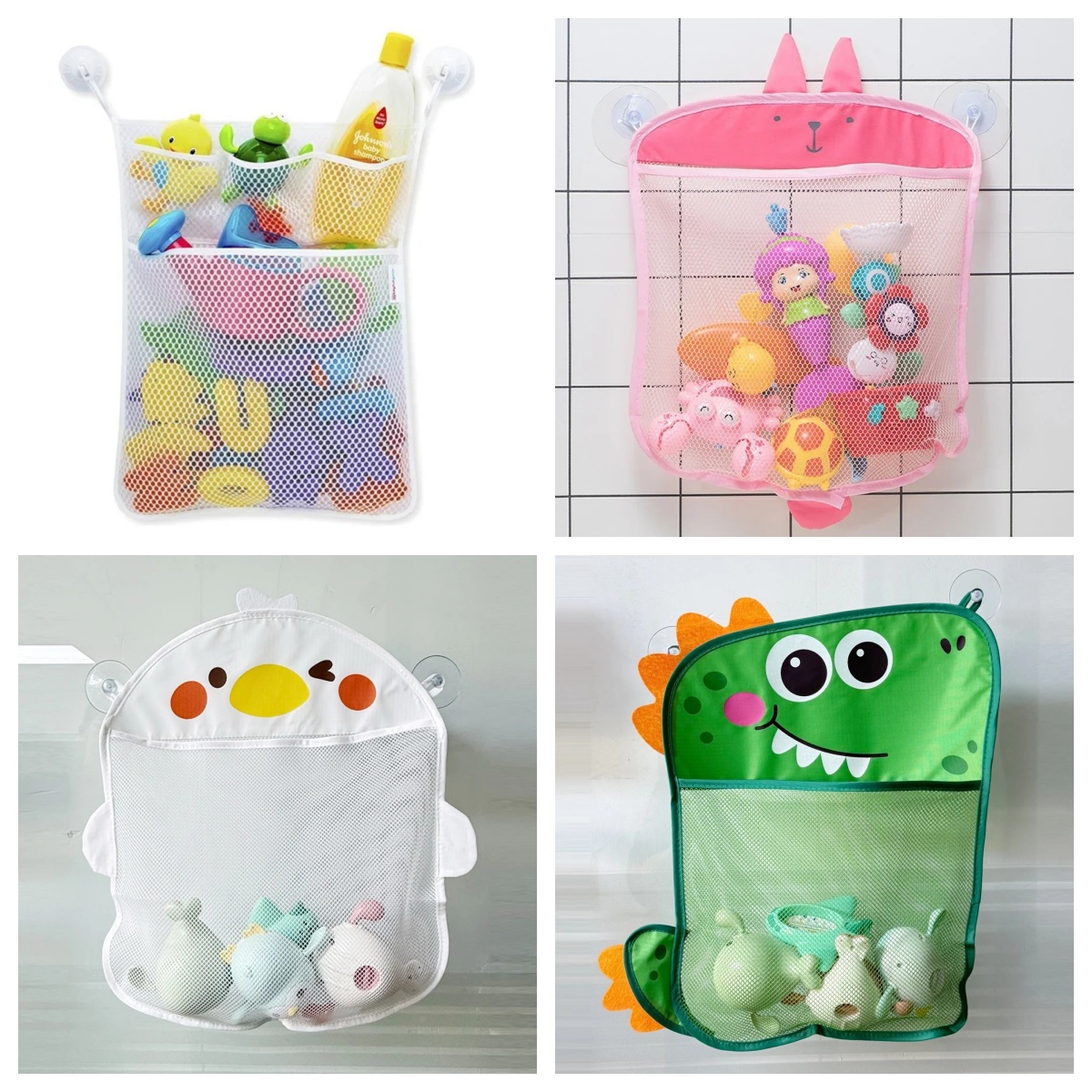ベビーバスルーム用メッシュバッグ、漫画風動物の形をした布製砂 - Home Bathroom Organizer のレビューと価格