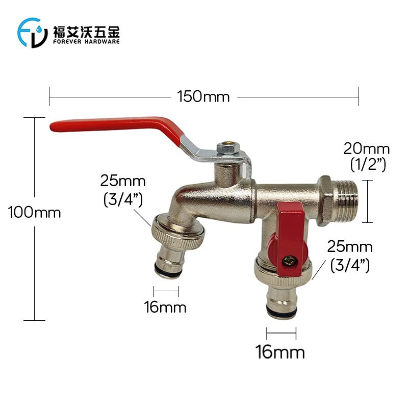 亜鉛合金 1 入口 2 出口ダブルアウトレット水栓洗濯機用ガ - Home Hardware Bathroom Faucets のレビューと価格