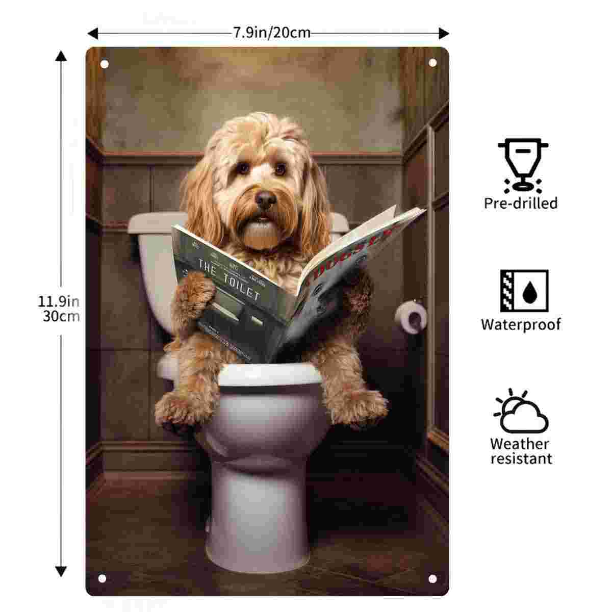 2Dフラット1個入り「王座の上で読書する」メタルウォールサイ - Home Bathroom Sign のレビューと価格