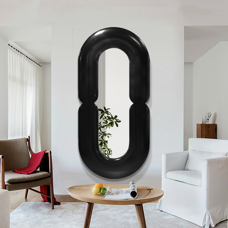 ファンキーなメンフィス風オーバル型黒色壁掛け鏡、女の子向け北 - Home Goods Bathroom Mirrors のレビューと価格