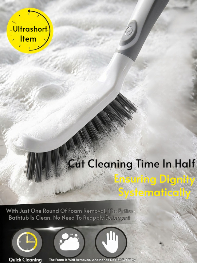 硬い毛のスクラブブラシセット、滑り止めハンドル付きの掃除用ブ - Home Bathroom Cleaning Kit のレビューと価格